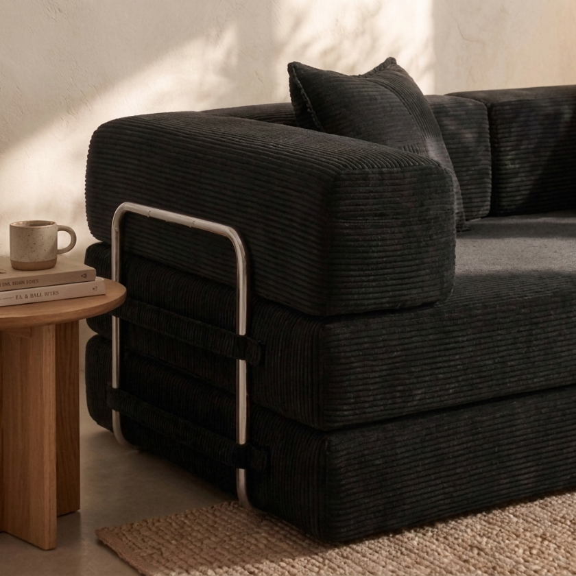 ELYROA One Corduroy Sofa Bed - Midnight Black