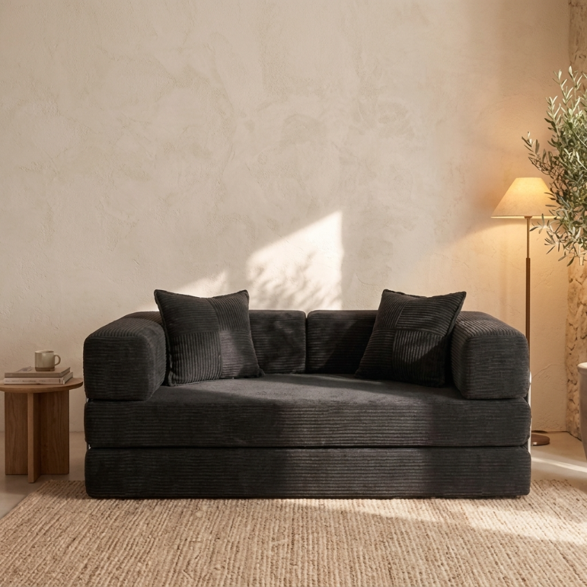 ELYROA One Corduroy Sofa Bed - Midnight Black
