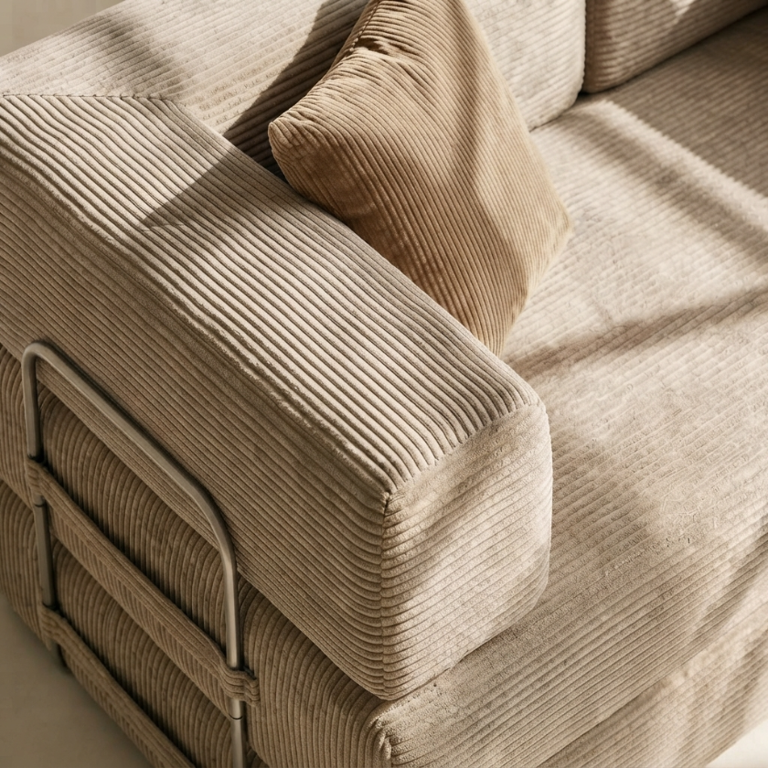 ELYROA One XL Corduroy Sofa Bed - Oat Cream