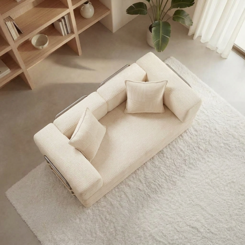 ELYROA One Corduroy Sofa Bed - Oat Cream