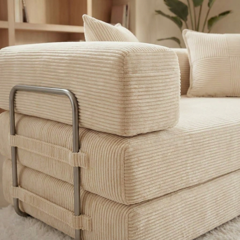 ELYROA One Corduroy Sofa Bed - Oat Cream
