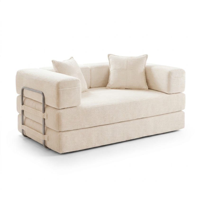 ELYROA One Corduroy Sofa Bed - Oat Cream