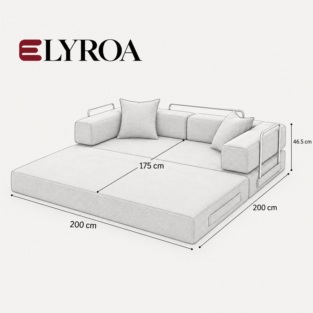 ELYROA One XL Corduroy Sofa Bed - Oat Cream
