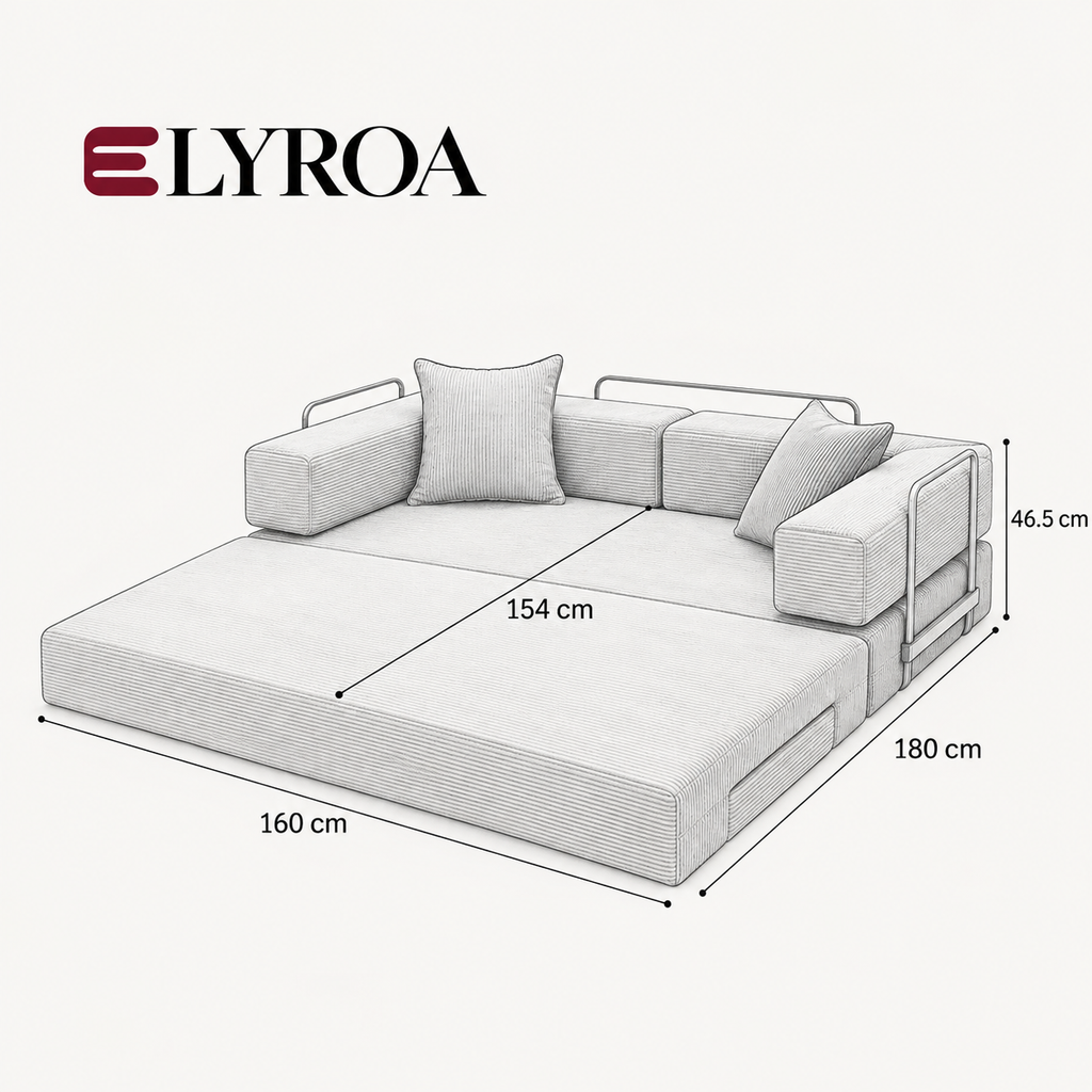 ELYROA One Corduroy Sofa Bed – Deep Cherry