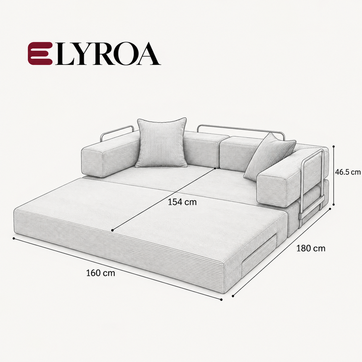 ELYROA One Corduroy Sofa Bed – Deep Cherry