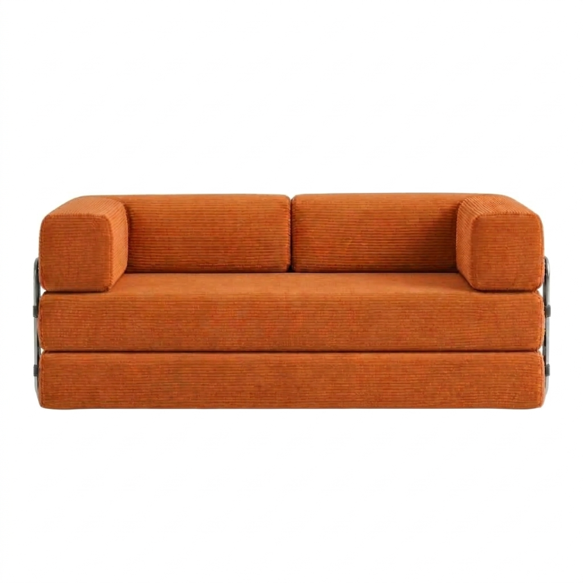 ELYROA One XL Corduroy Sofa Bed - Burnt Orange