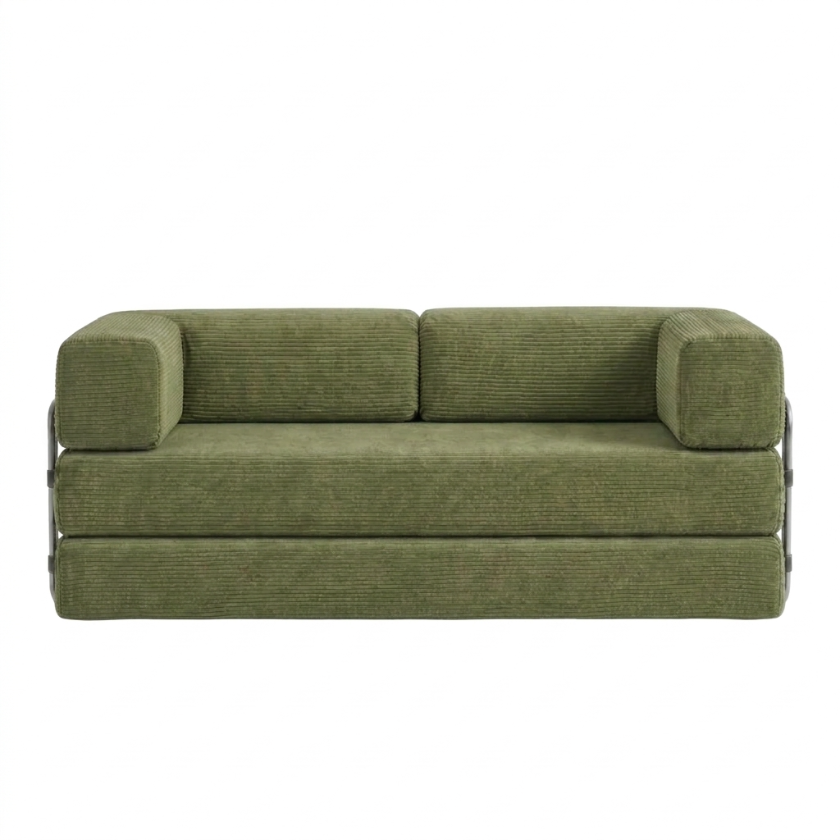 ELYROA One XL Corduroy Sofa Bed - Moss Green