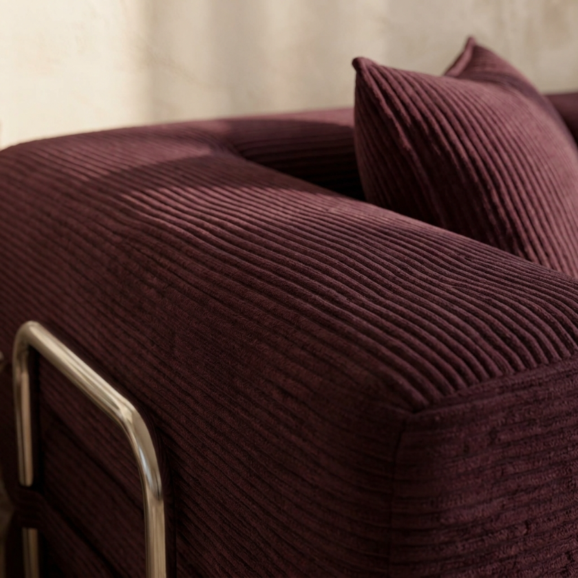 ELYROA One Corduroy Sofa Bed – Deep Cherry