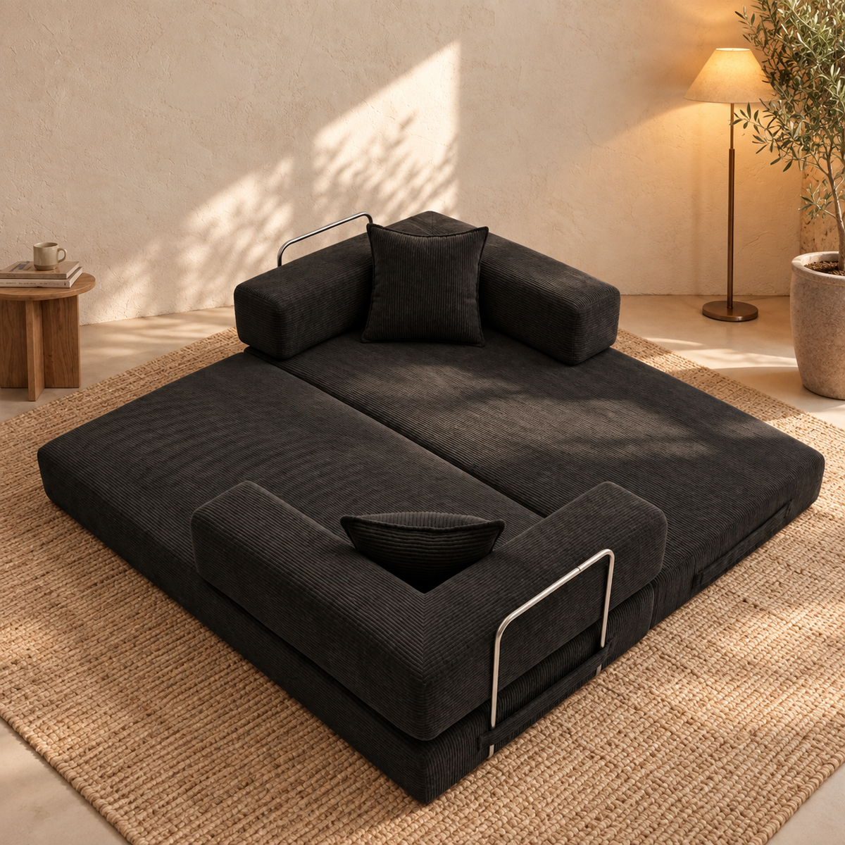 ELYROA One Corduroy Sofa Bed - Midnight Black