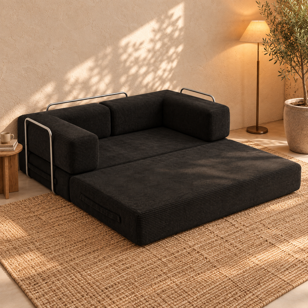 ELYROA One Corduroy Sofa Bed - Midnight Black