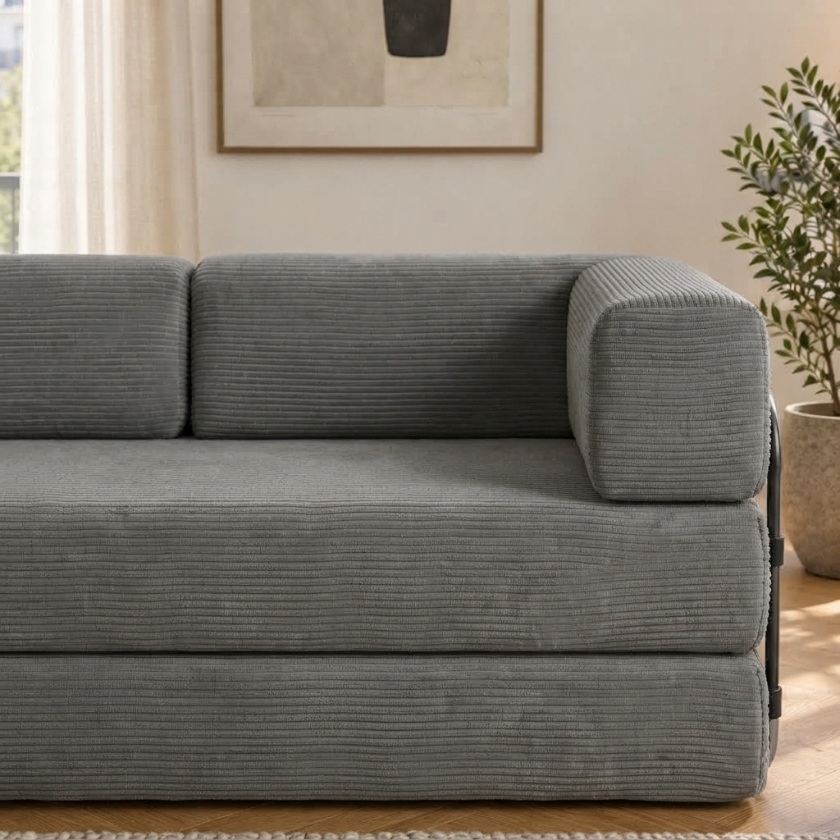 ELYROA One XL Corduroy Sofa Bed - Charcoal Grey