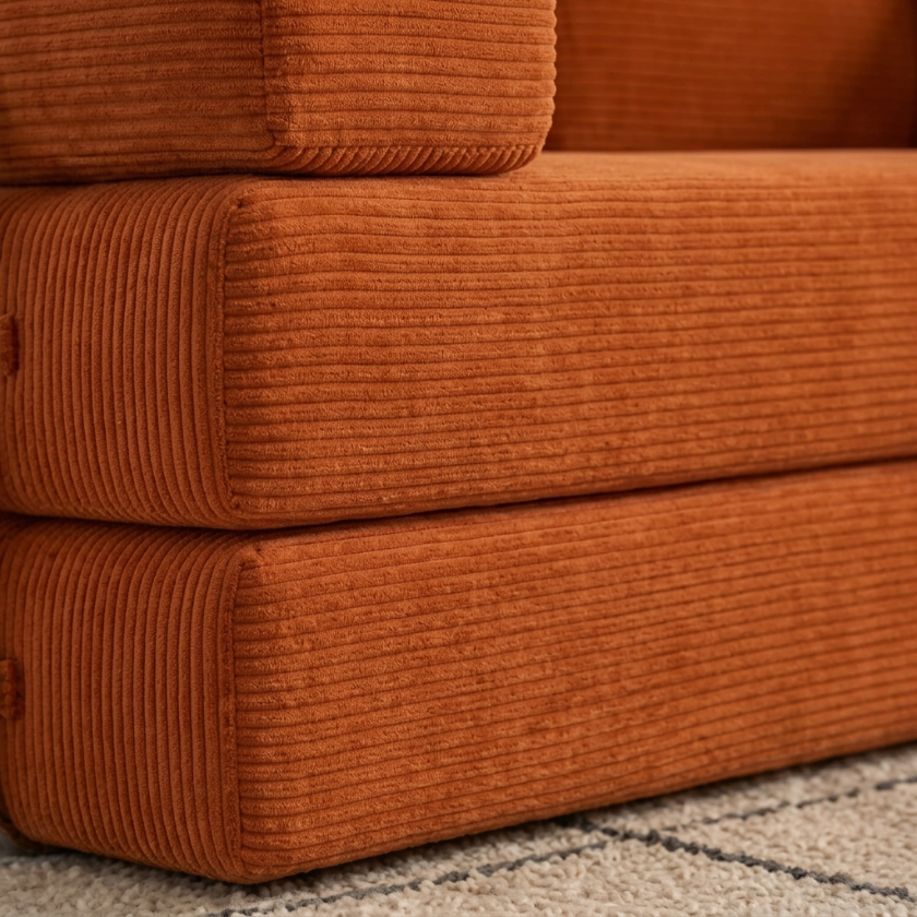 ELYROA One XL Corduroy Sofa Bed - Burnt Orange