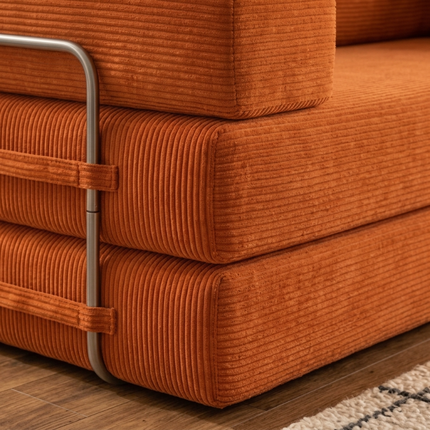 ELYROA One XL Corduroy Sofa Bed - Burnt Orange