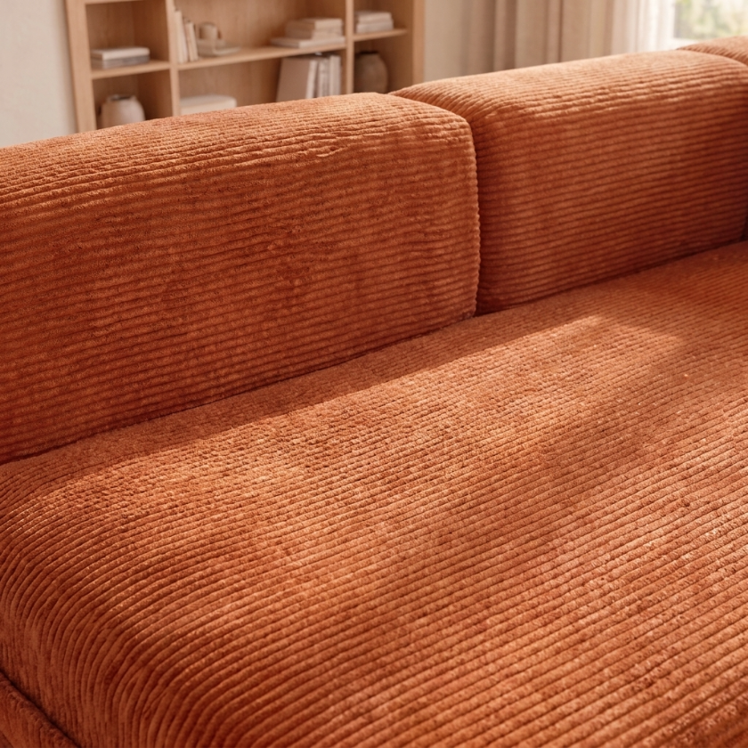 ELYROA One Corduroy Sofa Bed - Burnt Orange