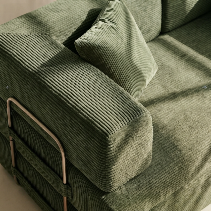 ELYROA One XL Corduroy Sofa Bed - Moss Green